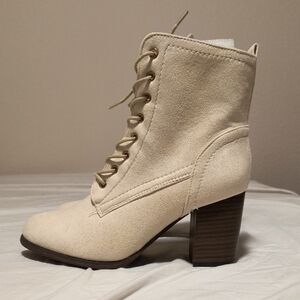 Journee Collection Baylor Lace-Up Booties in Faux Suede